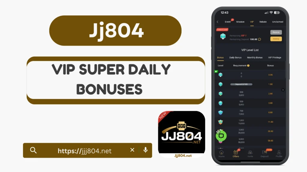 Jj804 VIP Bonuses